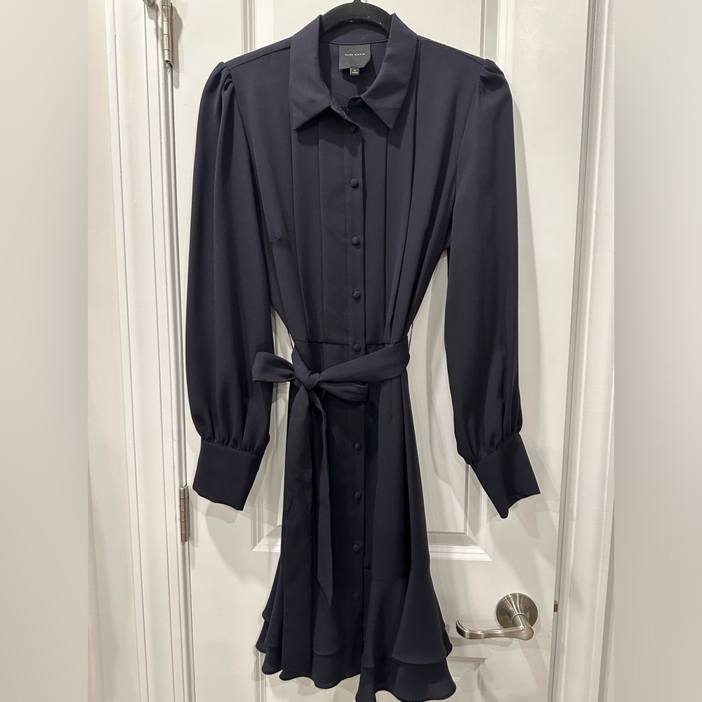 Alex Marie Deep Navy Dress - Shirtwaist Style, Size 6